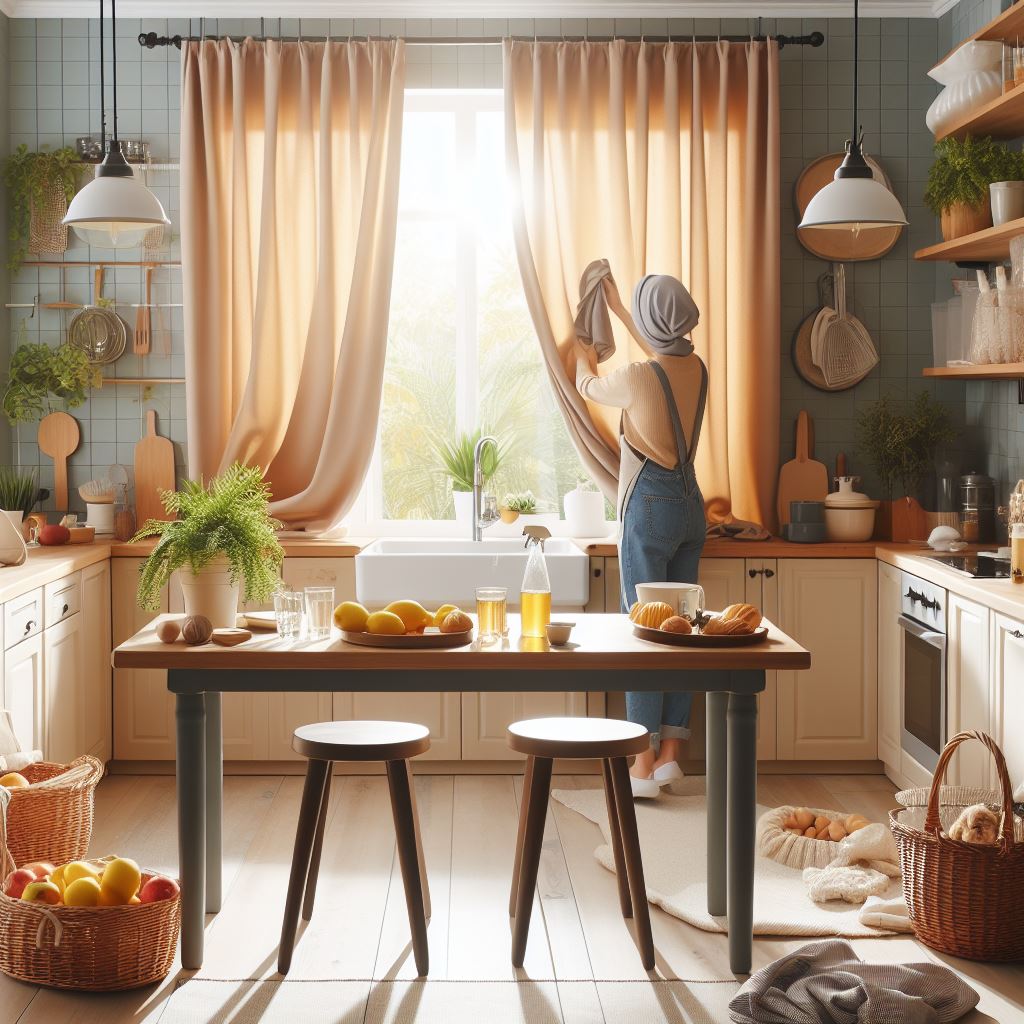 Как ухаживать за шторами в кухне, чтобы они служили долго и оставались красивыми изображение